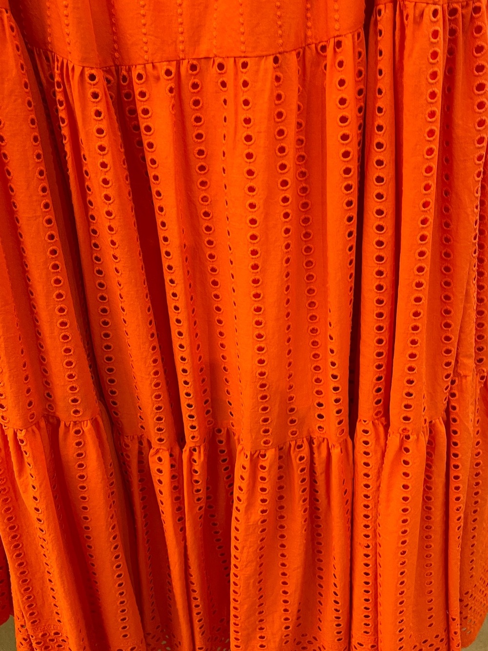 Gibson Latimer Orange Eyelet Maxi Dress